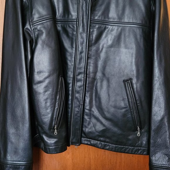 Mens Vintage leather motorcycle jacket with Indian Motorcycle crest - Picture 2 of 6